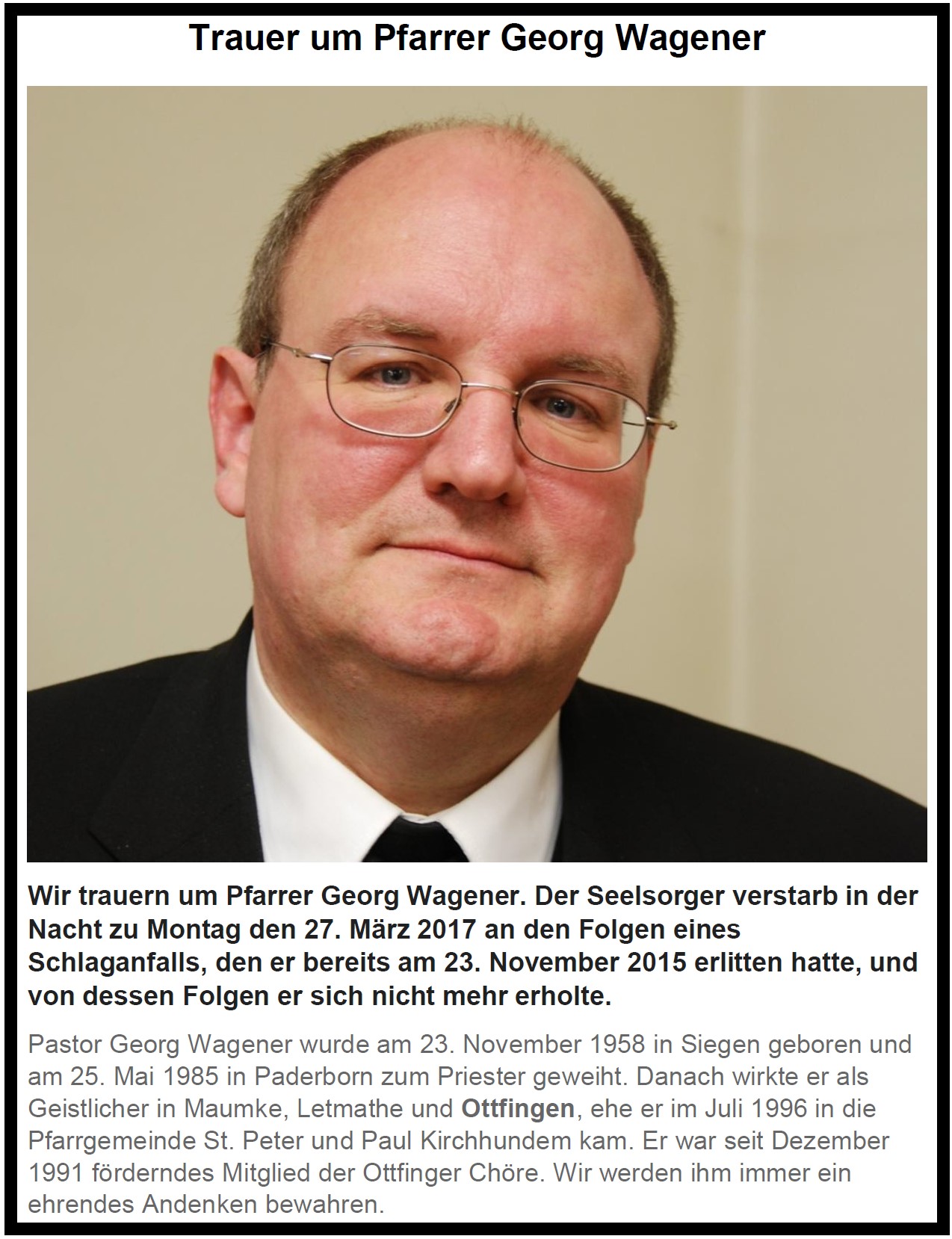 Pfarrer Georg Wagener